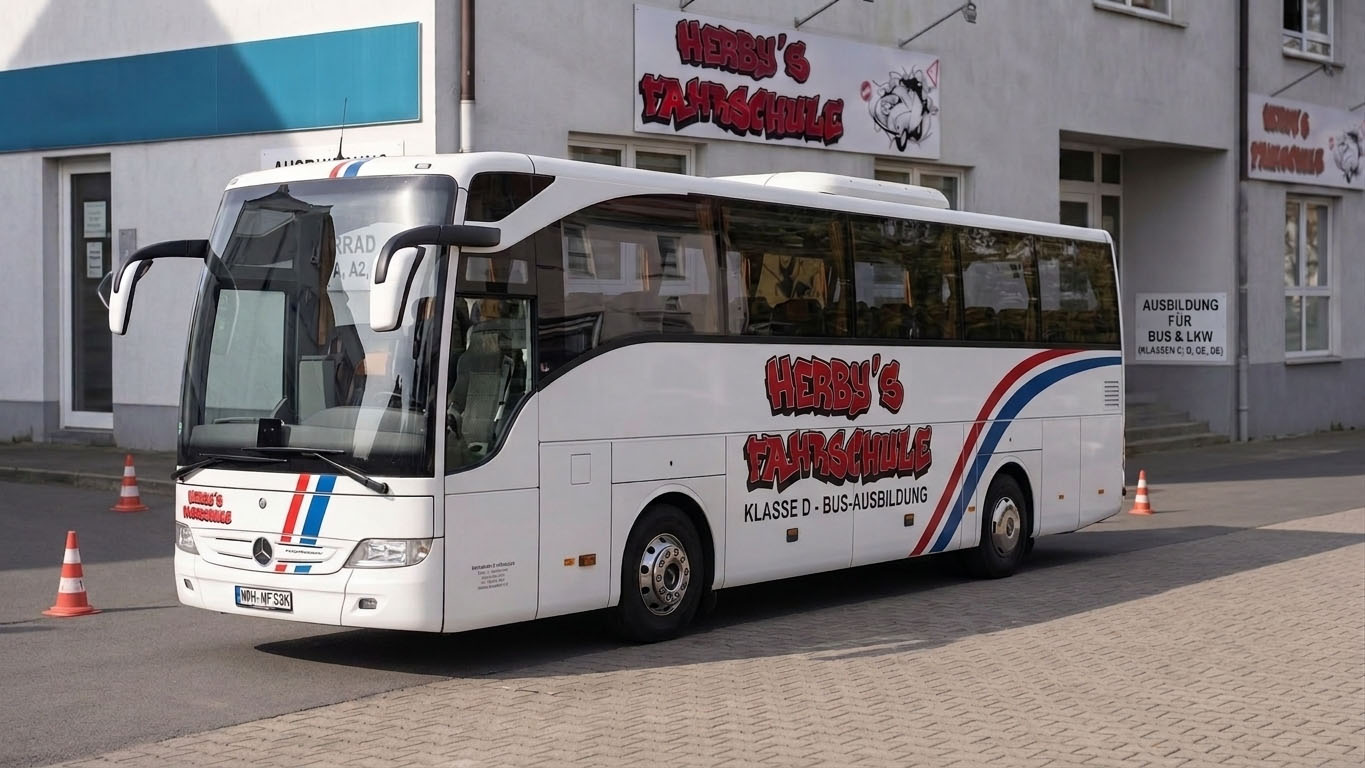 Bus für die Busführerschein-Ausbildung bei Herby’s Fahrschule in Kassel