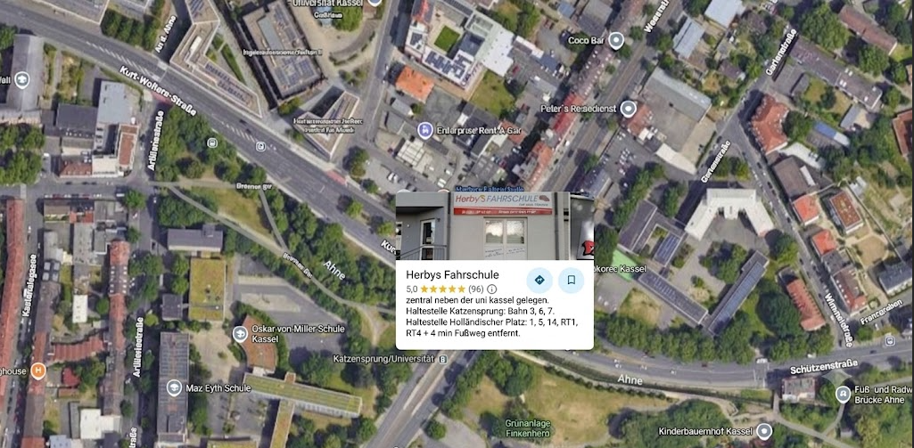 Kartenansicht des Standorts von Herby’s Fahrschule in Kassel